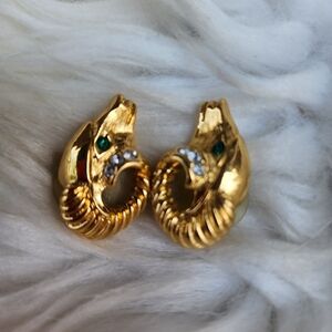 KJL vintage Rams head earrings‎